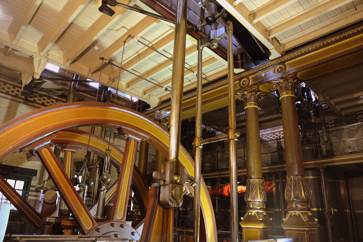 Abbey Pumping Station beam engines built by Gimson and Co.